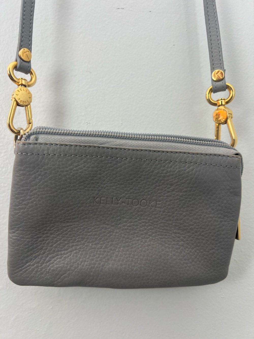 Kelly Tooke Gray Leather Crossbody Bag